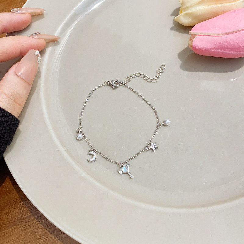 Star and Moon Romantic Pearl Bracelet