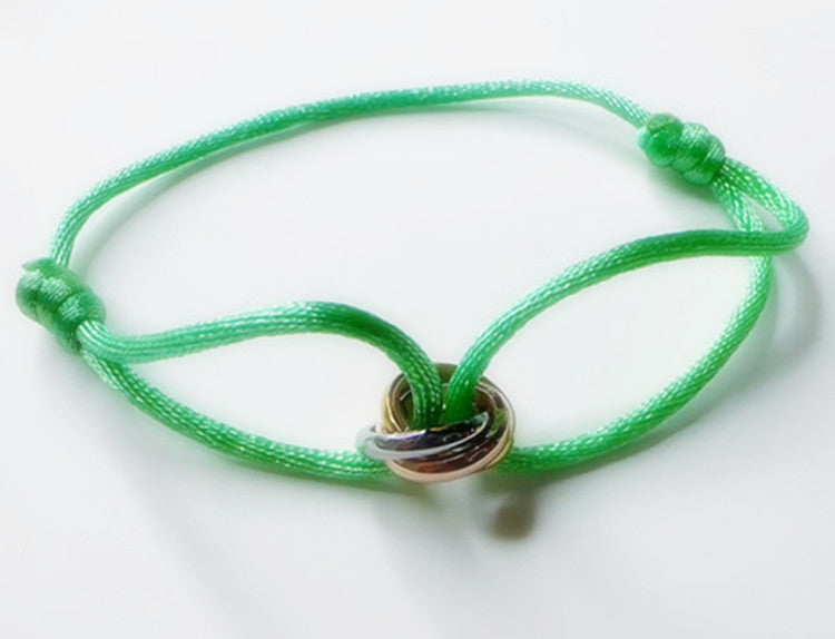 Braided Titanium Steel Three-Ring Bracelet