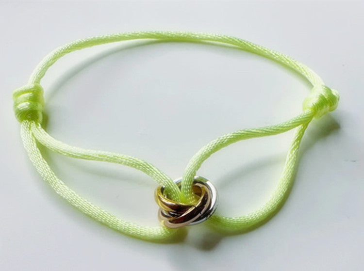 Braided Titanium Steel Three-Ring Bracelet