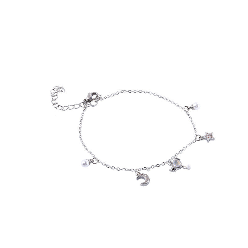 Star and Moon Romantic Pearl Bracelet
