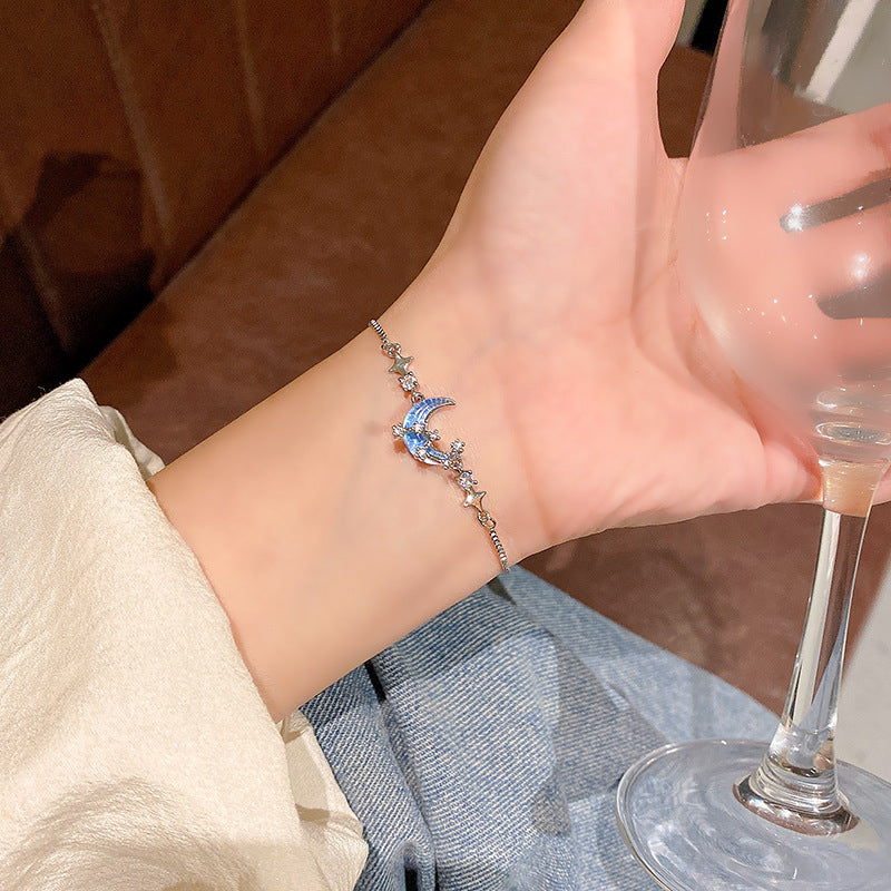 Blue star and moon bracelet