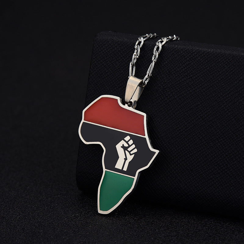 African map pendant necklace
