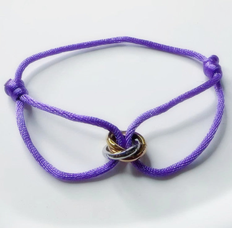 Braided Titanium Steel Three-Ring Bracelet