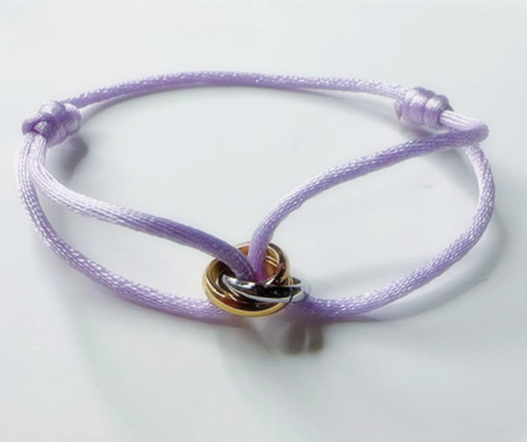 Braided Titanium Steel Three-Ring Bracelet