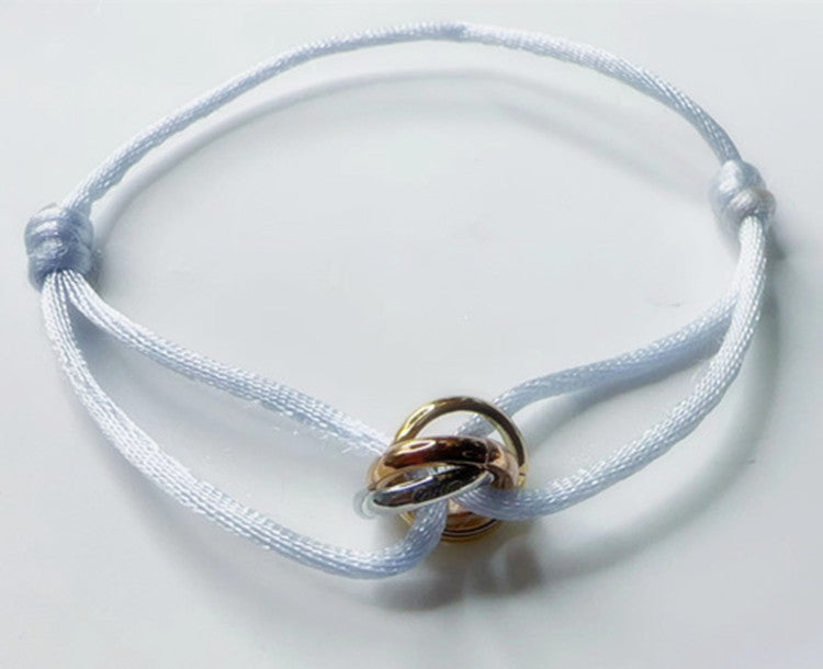 Braided Titanium Steel Three-Ring Bracelet