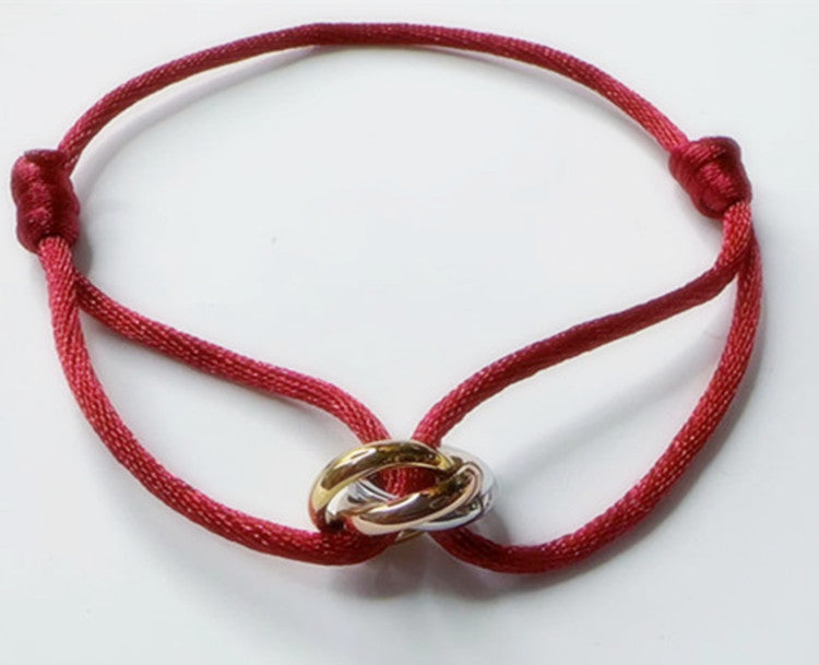 Braided Titanium Steel Three-Ring Bracelet